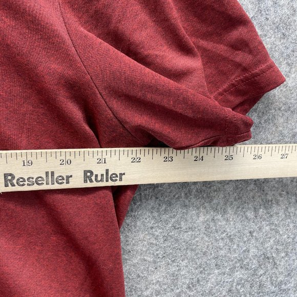 Adidas Shirt Men Large Adult Red Athletic Training Fit Gym Polyester Outdoors - Picture 6 of 12